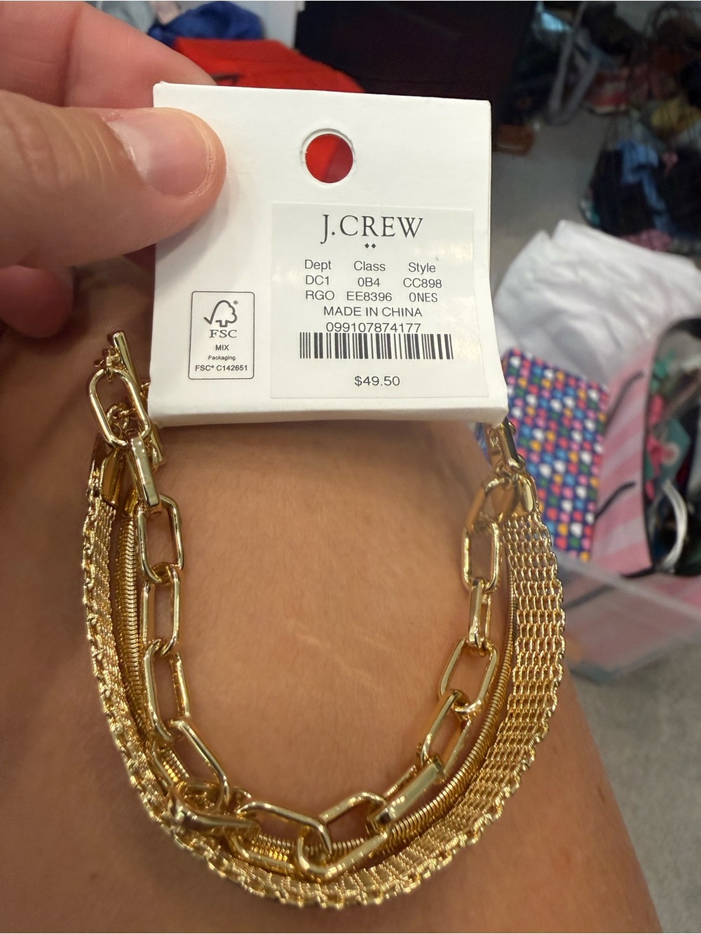 J. Crew Gold Multi-Chain Bracelet